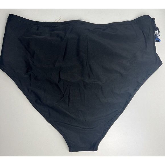 Cupshe Floral Twist Front Wrap‎ Bikini Bottoms Black NWT SIZE 3XL - Picture 2 of 8
